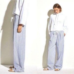 Vince blue and white striped wide leg pants